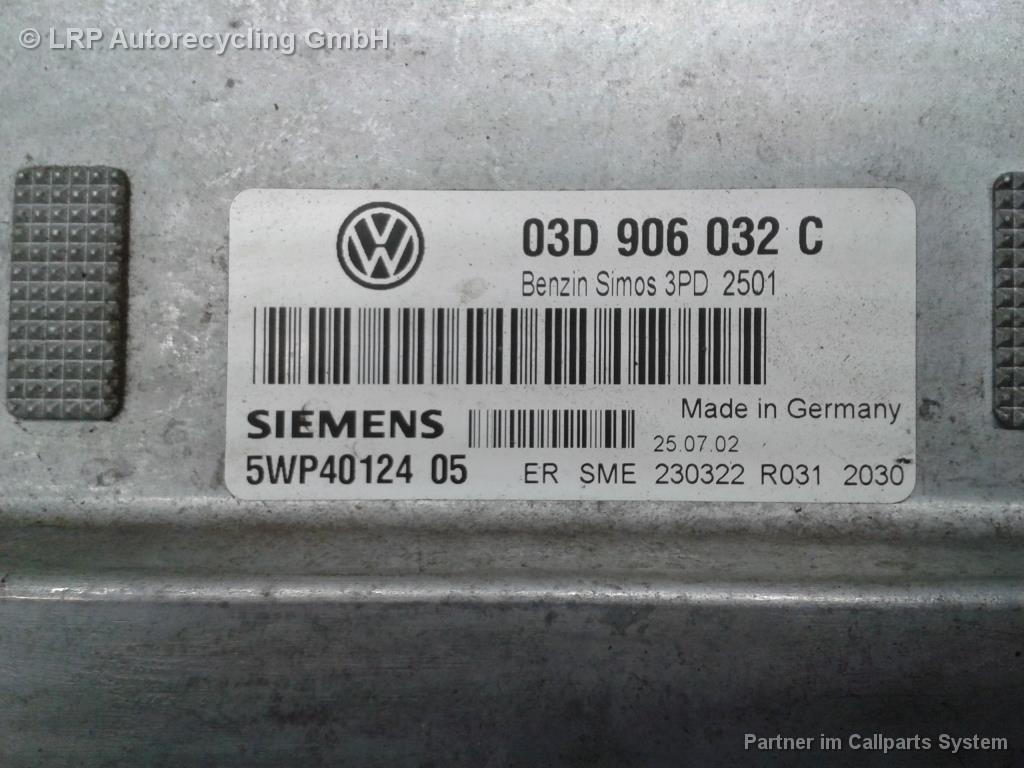 VW Polo 9N Steuergerät Motor 03D906032C 5WP4012405 SIEMENS 1.2 40kW BJ2002