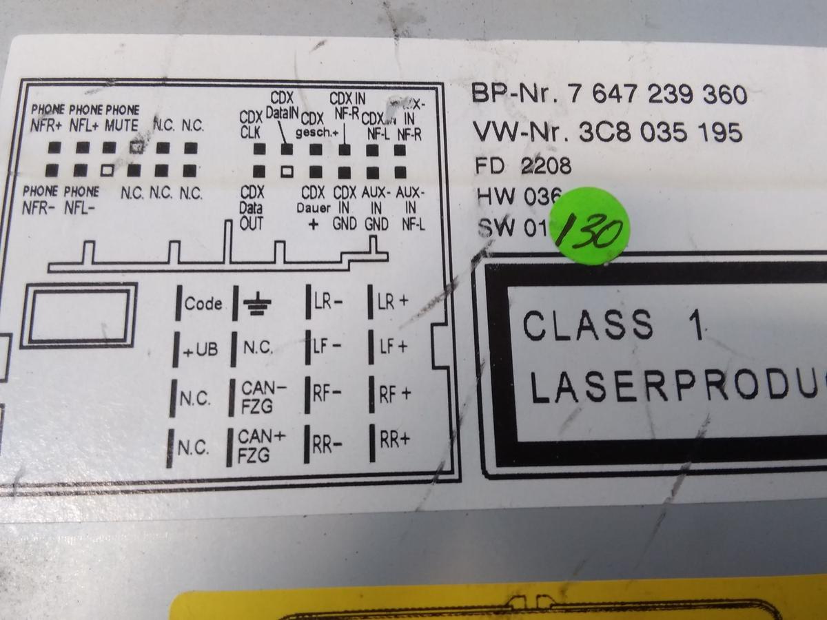 VW Golf 5 original Radio RCD510 MP3 3C8035195 Bj.2008
