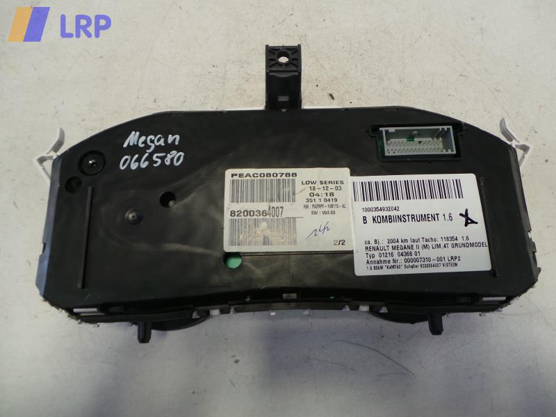 Renault Megane 2 II BJ 2004,Kombiinstrument,Tacho,8200364007,VISTEON