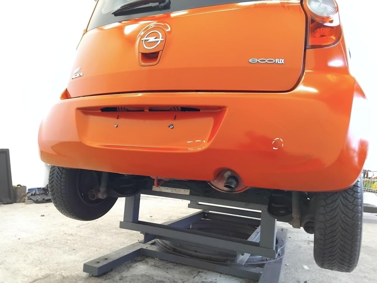 Opel Agila B original Sto&szlig;stange Stossf&auml;nger hinten 4VA glutrot BJ2009