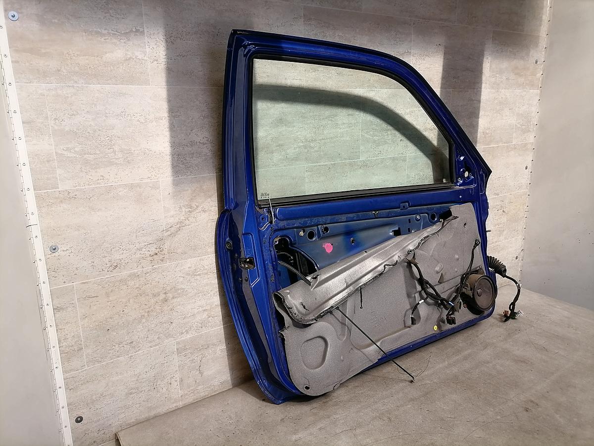 Seat Ibiza 6K2 Tür links 3-Türer Fahrertür blau LS5N Bj.2000