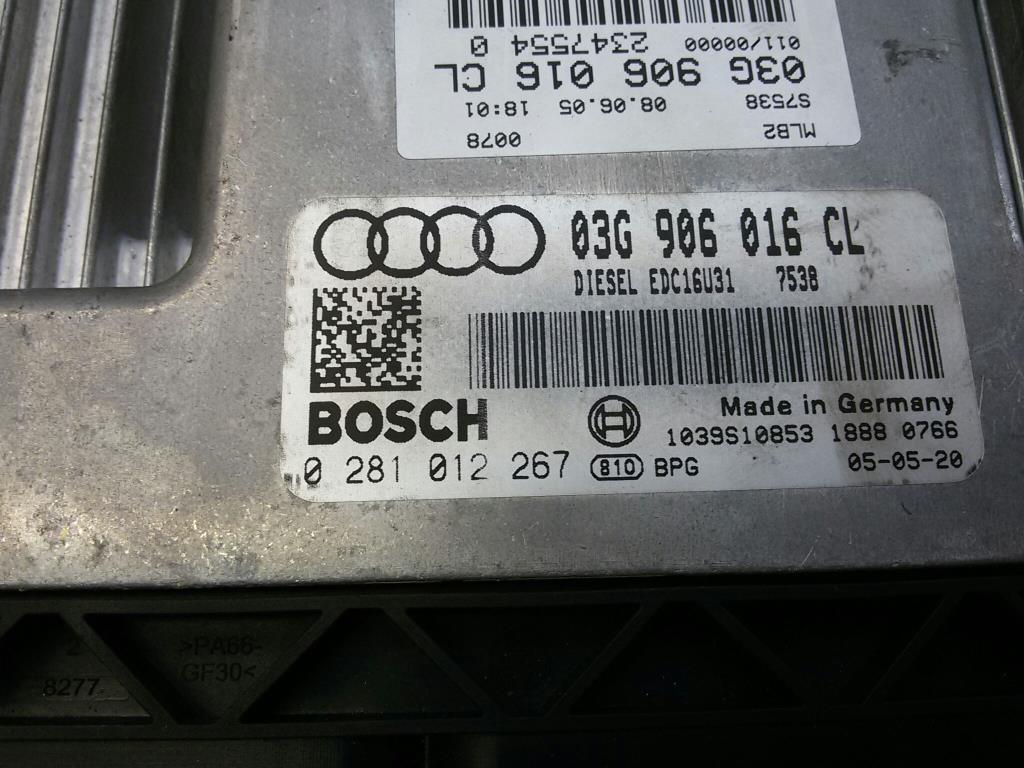 Audi A4 B7 Avant 8ED Steuergerät Motor 03G906016CL 0281012267 BOSCH BJ2005