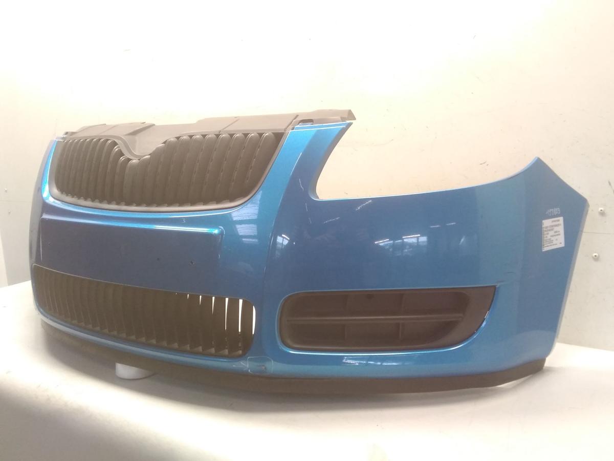 Skoda Roomster 5J original Sto&szlig;stange Stossf&auml;nger vorn besch&auml;digt BJ2009 LF5S Indigoblaumetallic