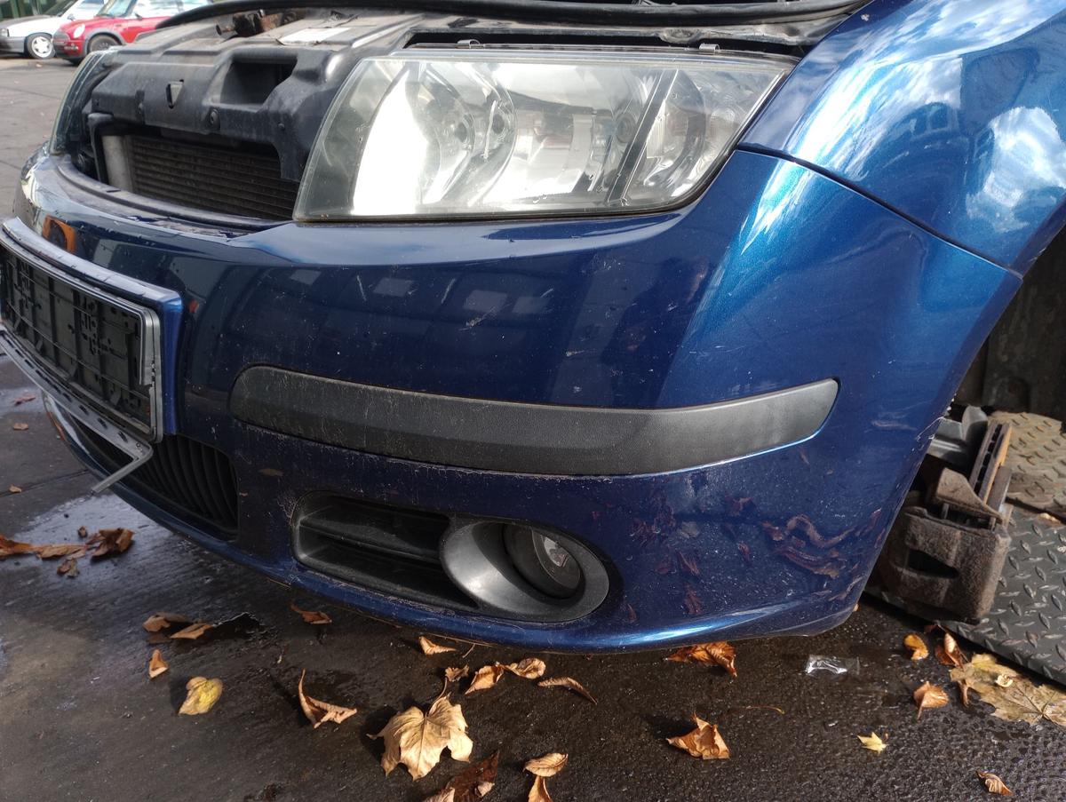 Skoda Fabia 6Y orig Stoßstange Stossfänger vorne F5Q Blau Facelift Bj 2006