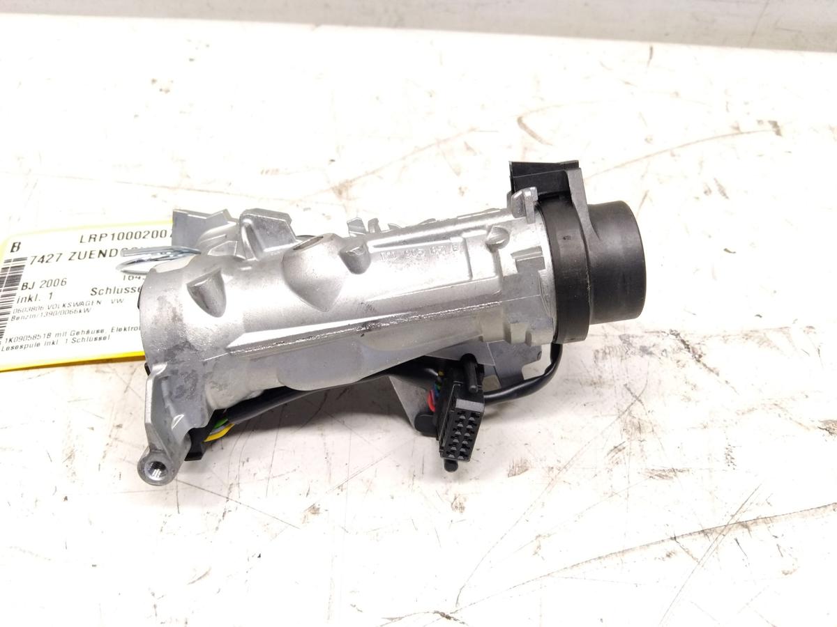 VW Golf Plus 5M orig Z&uuml;ndschlo&szlig; mit Lesespule und Schl&uuml;ssel BJ2006 1K0905851B