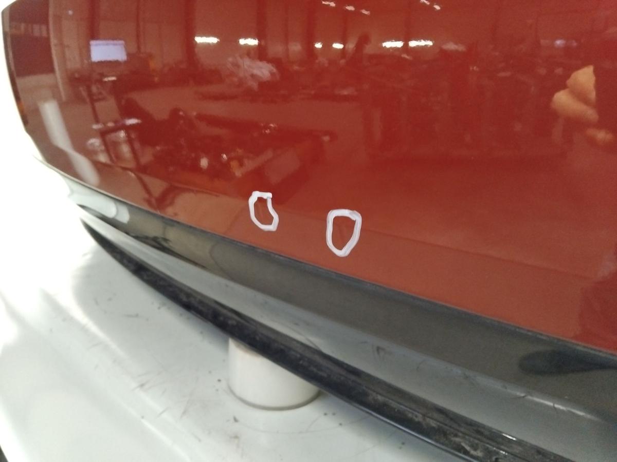 Tesla Model S original Sto&szlig;f&auml;nger Sto&szlig;stange hinten sunset red mit PDC Bj.2019