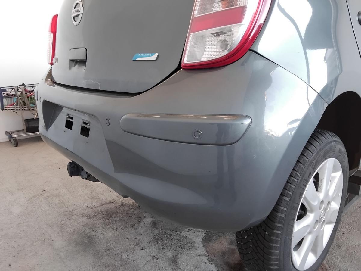 Nissan Micra 4 K13 original Sto&szlig;stange Sto&szlig;f&auml;nger hinten PDC BJ2013 FAA Greyish Green Pearl