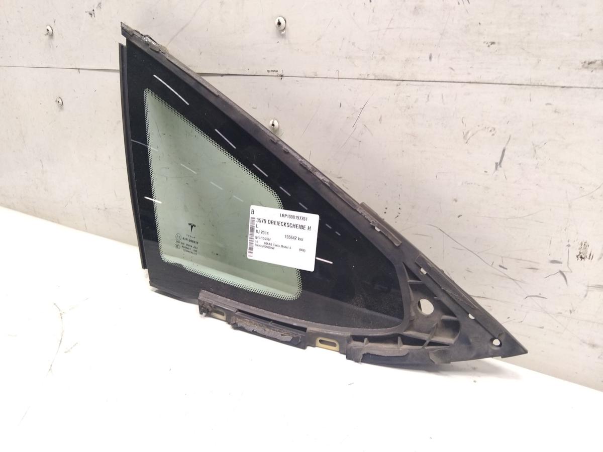 Tesla Model S P85D original Dreieckscheibe hinten links gr&uuml;ncolor BJ2014