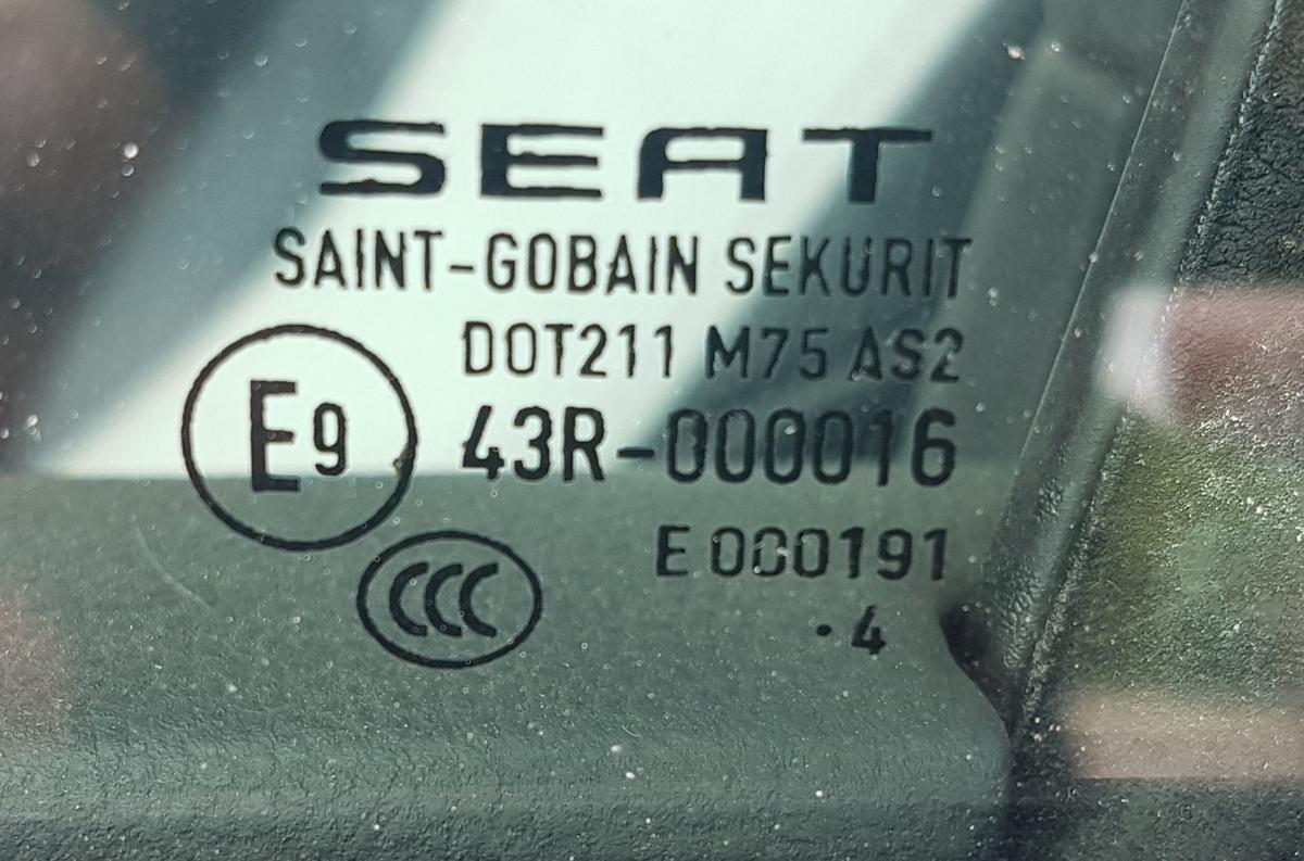 Seat Leon 5F T&uuml;rscheibe vorn links in gr&uuml;ncolor Bj2014 3 T&uuml;rig