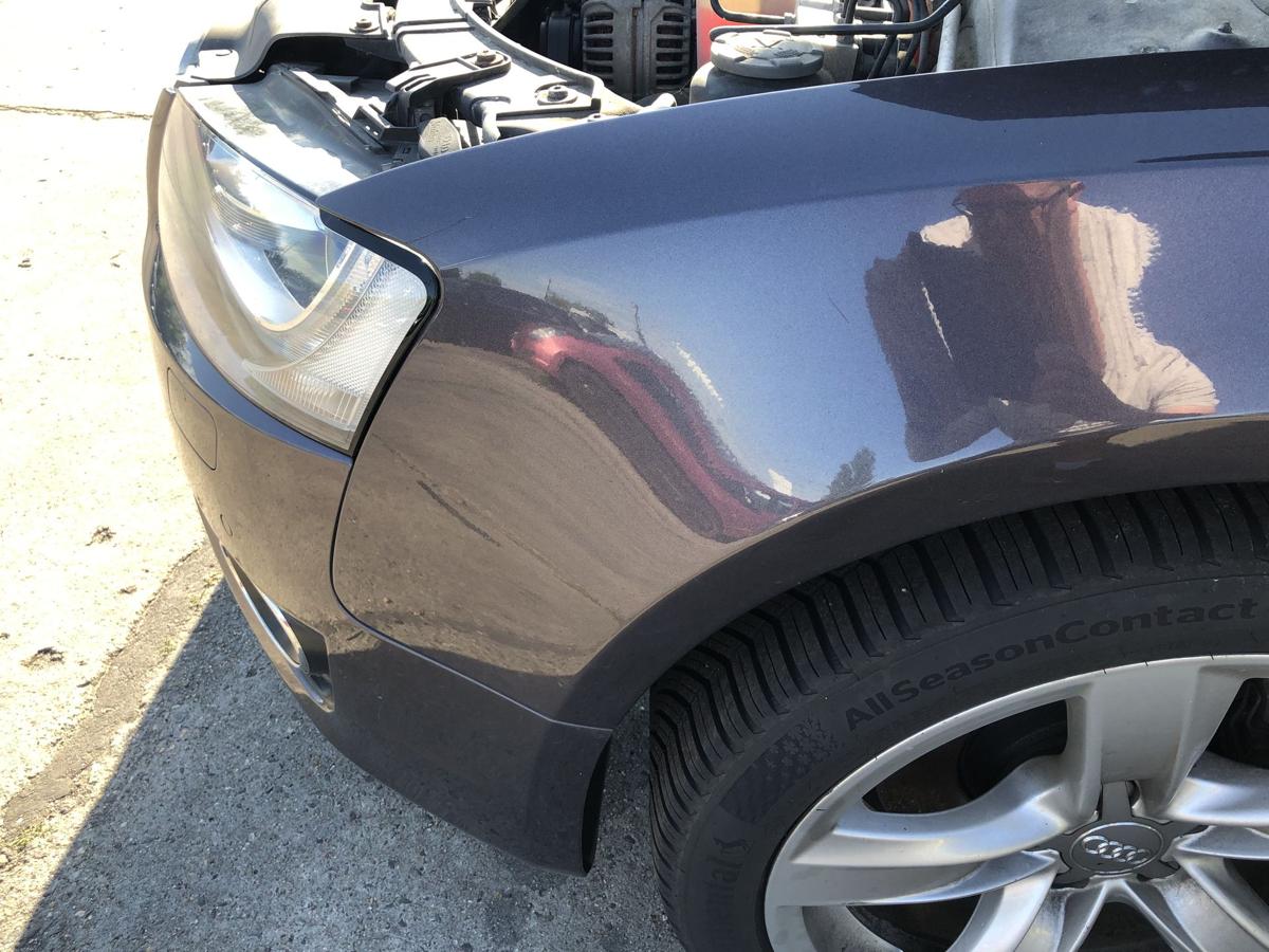 Audi A5 8T Sportback Kotfl&uuml;gel vorn links Fahrerseite Alu LZ4X Amethystgrau Met