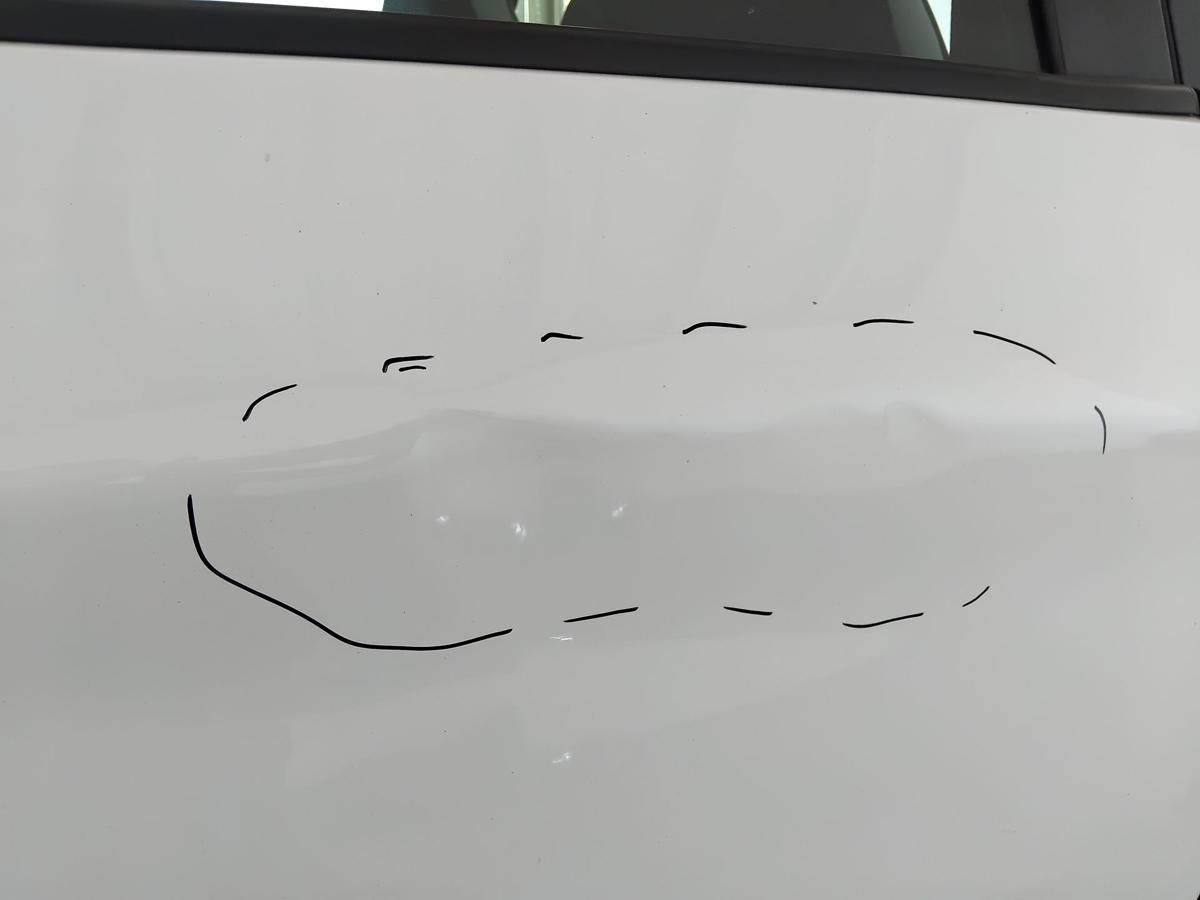 Renault Zoe T&uuml;r hinten rechts weiss DV369 Blanc Glacier BJ2016 besch&auml;digt
