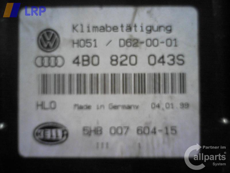 Audi A6 C5 Heizungsregulierung 5HB00760415 Klima BJ1998