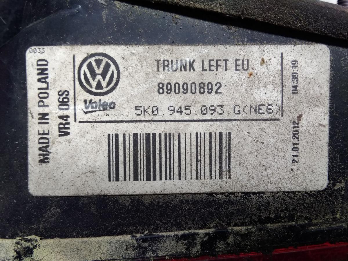 VW Golf 6 original Rückleuchte Schlussleuchte innen links Fließheck BJ2012
