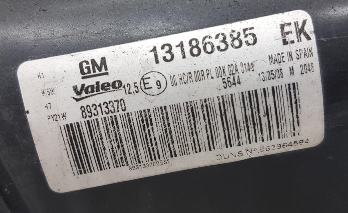 Opel Corsa D Hauptscheinwerfer Frontscheinwerfer links 13186385 Kurvenlicht Bj08