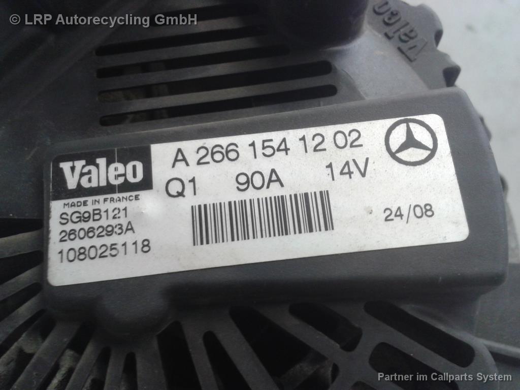 Mercedes A-Klasse W169 BJ2007 Lichtmaschine Generator 1.5 70kw M266.920