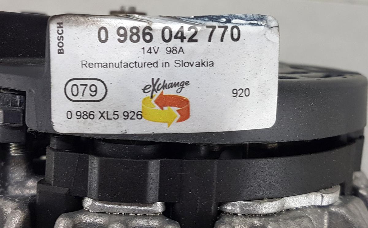 Renault Megane Lichtmaschine Generator 98A 0986042770 Bj1999 1,4 70kw K4J750