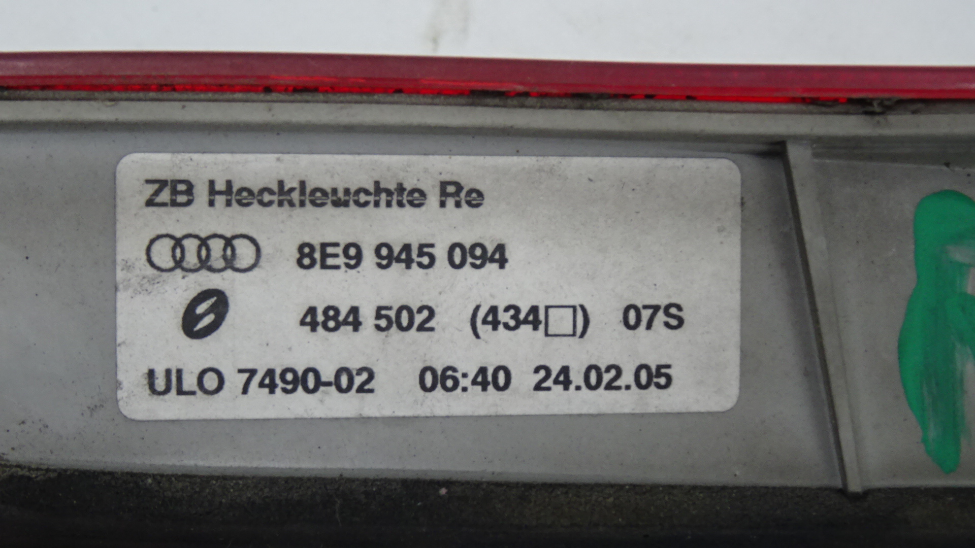 Audi A4 8E Avant Bj2005 Rückleuchte Rücklicht innen rechts 8E9945094 484502