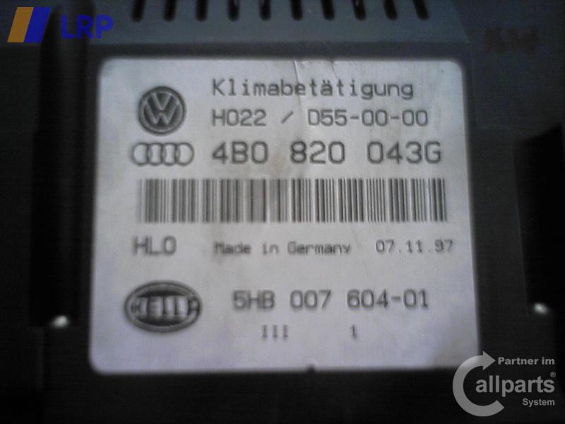 Audi A6 4B Avant original Heizungsregulierung Klimabedienteil BJ1997