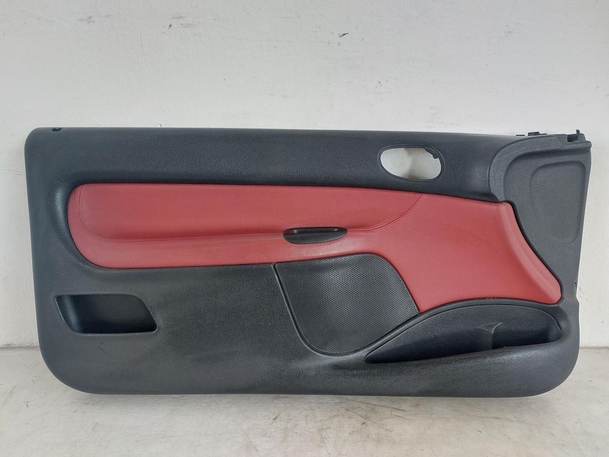 Peugeot 206 CC T&uuml;rverkleidung T&uuml;rpappe vorn links Leder rot schwarz