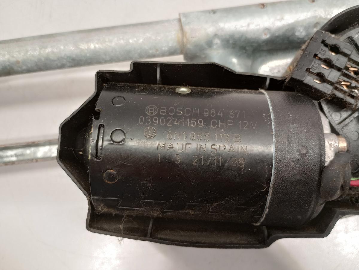 VW Polo 6N2 orig Wischermotor vorne mit Gest&auml;nge Bj 2000