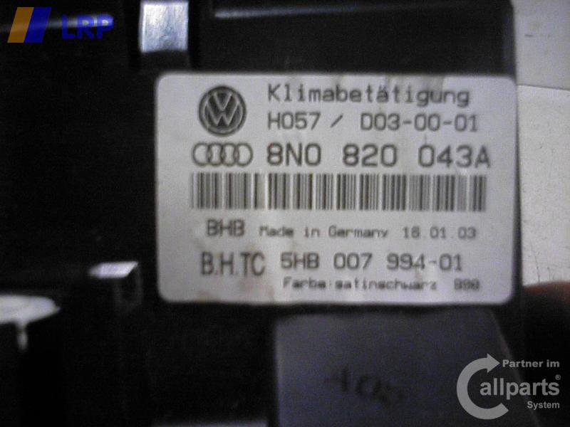 Audi TT 8N original Heizungsregulierung 5HB00799401 HELLA BJ2002