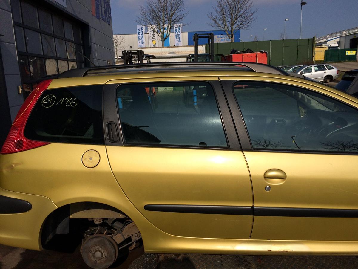 Peugeot 206sw orig Tür hinten rechts Fond KAW Persepolisgelb met Bj 2004