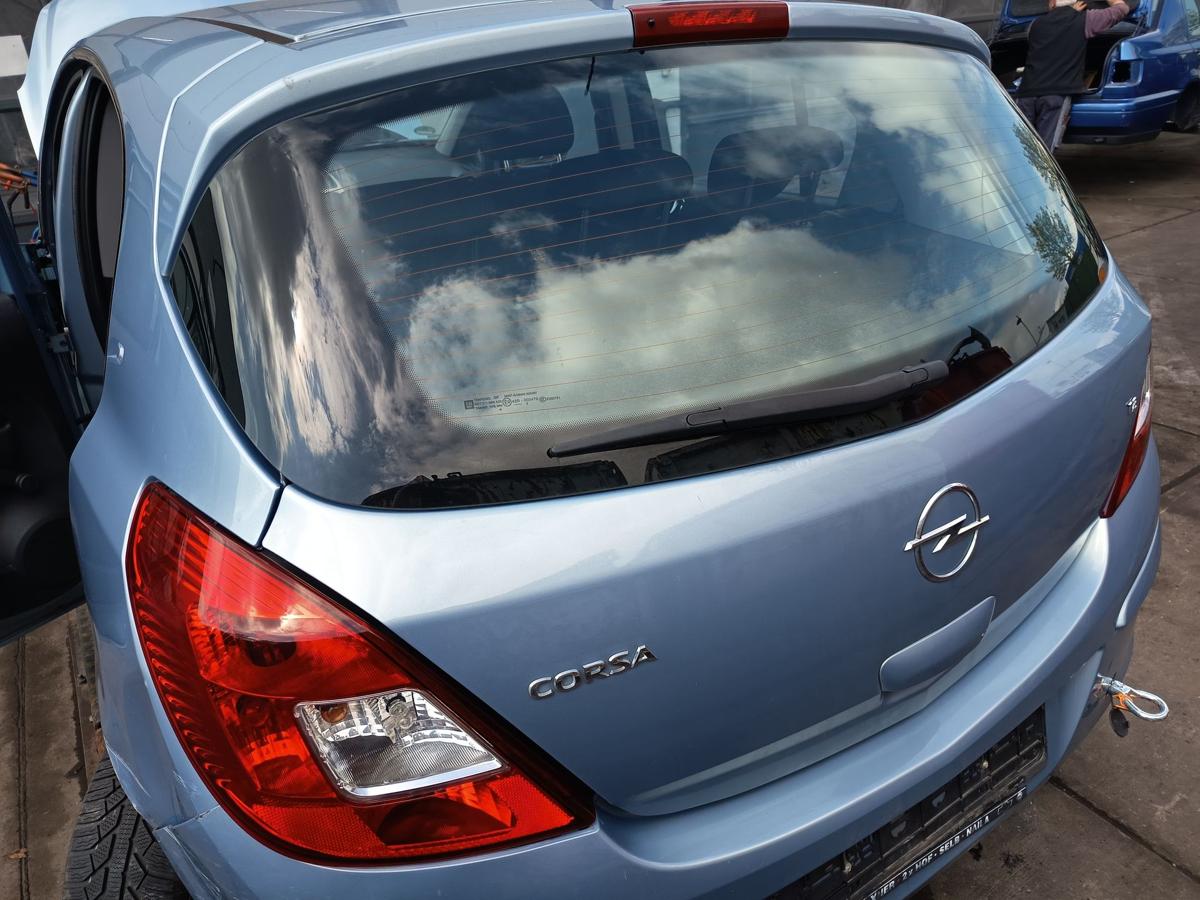 Opel Corsa D 5t&uuml;rer original Heckklappe mit Scheibe Z21C Aeroblau Bj 2007