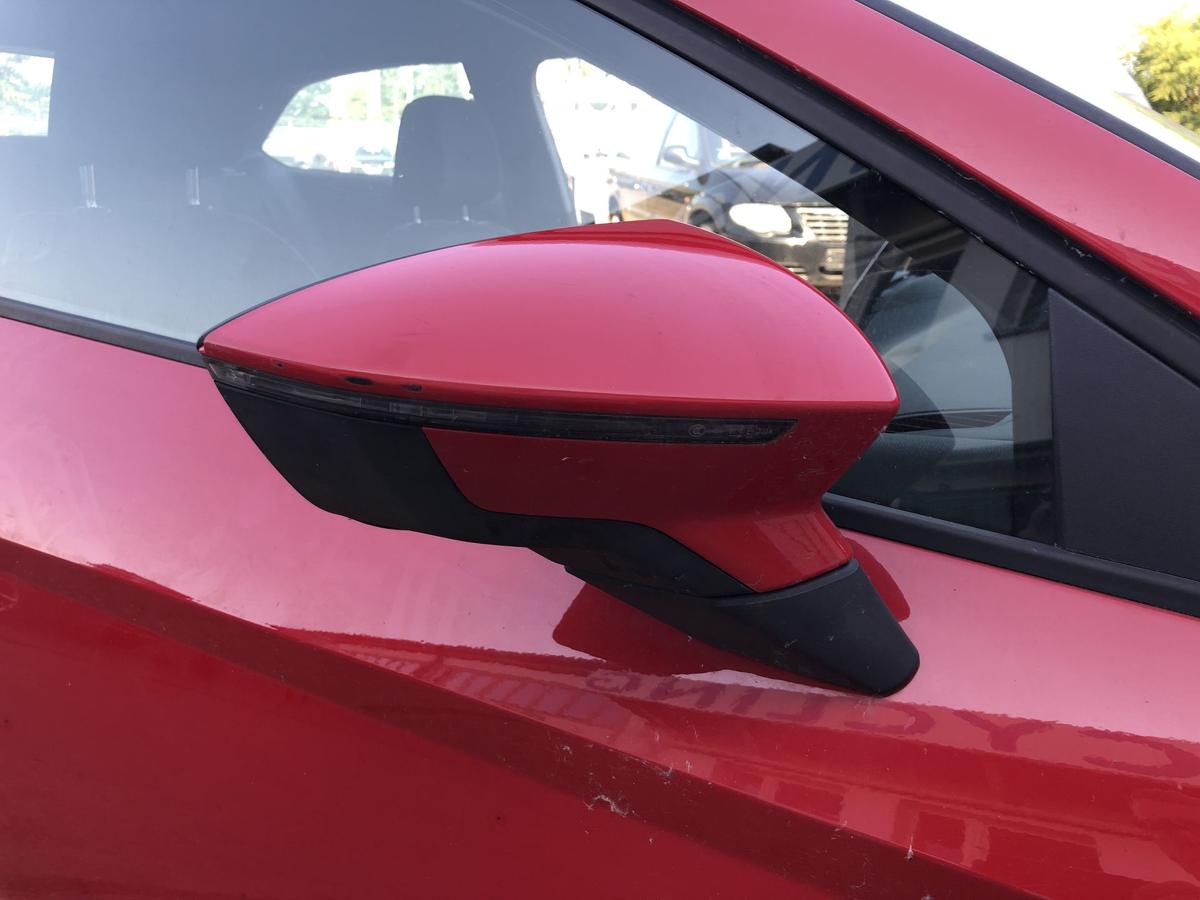 Seat Leon 5F Au&szlig;enspiegel rechts Spiegel Seitenspiegel elekt LS3H Emocion Rot