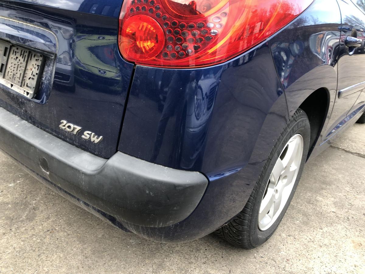 Peugeot 207SW Sto&szlig;f&auml;nger hinten Sto&szlig;stange Hecksch&uuml;rze Hecksto&szlig;stange KPL blau