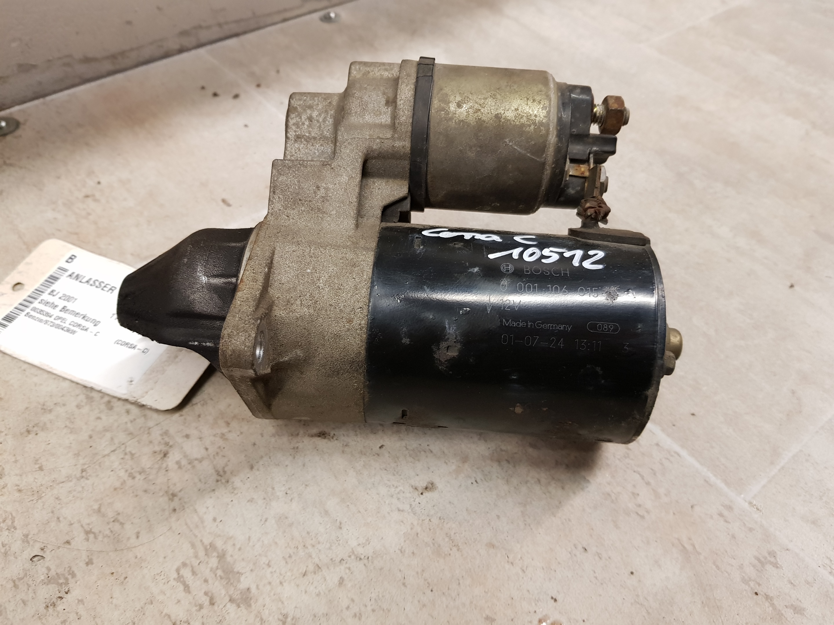 Opel Corsa (C) BJ01 Anlasser Starter 1.0 43KW 0001106015