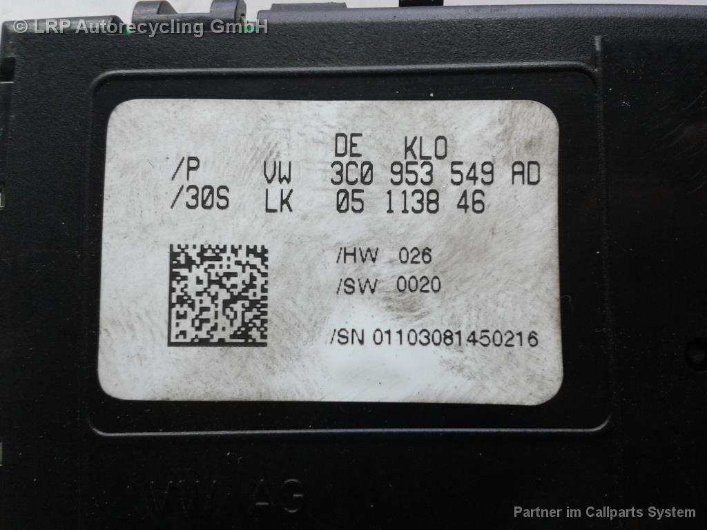 VW Passat 3C BJ2009 Elektronikmodul Kombischalter 3C0953549AD