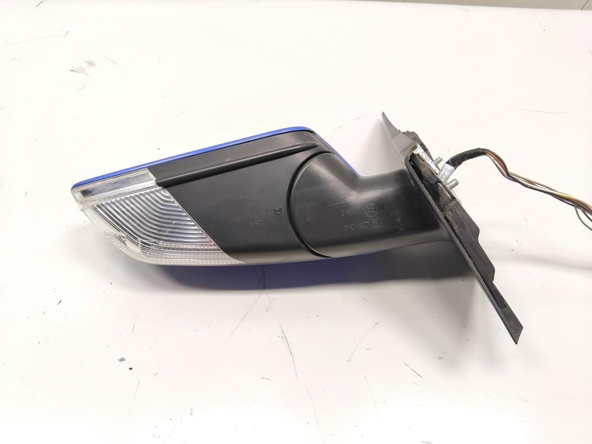 VW Polo 9N3 original Au&szlig;enspiegel links summerblue LA5F elektrisch beheizt BJ09