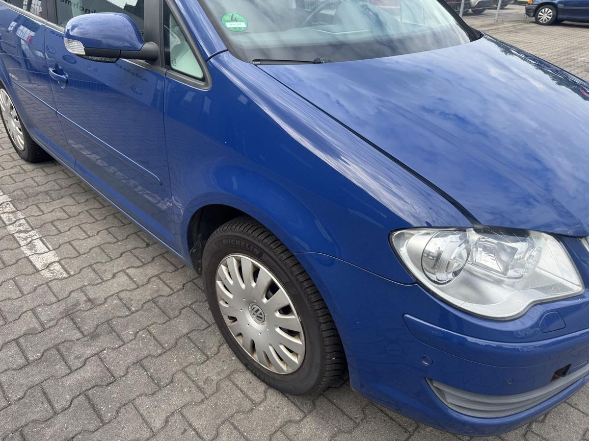 VW Touran 1T original Kotfl&uuml;gel vorn rechts LL5M Indienblau Facelift Bj.2008