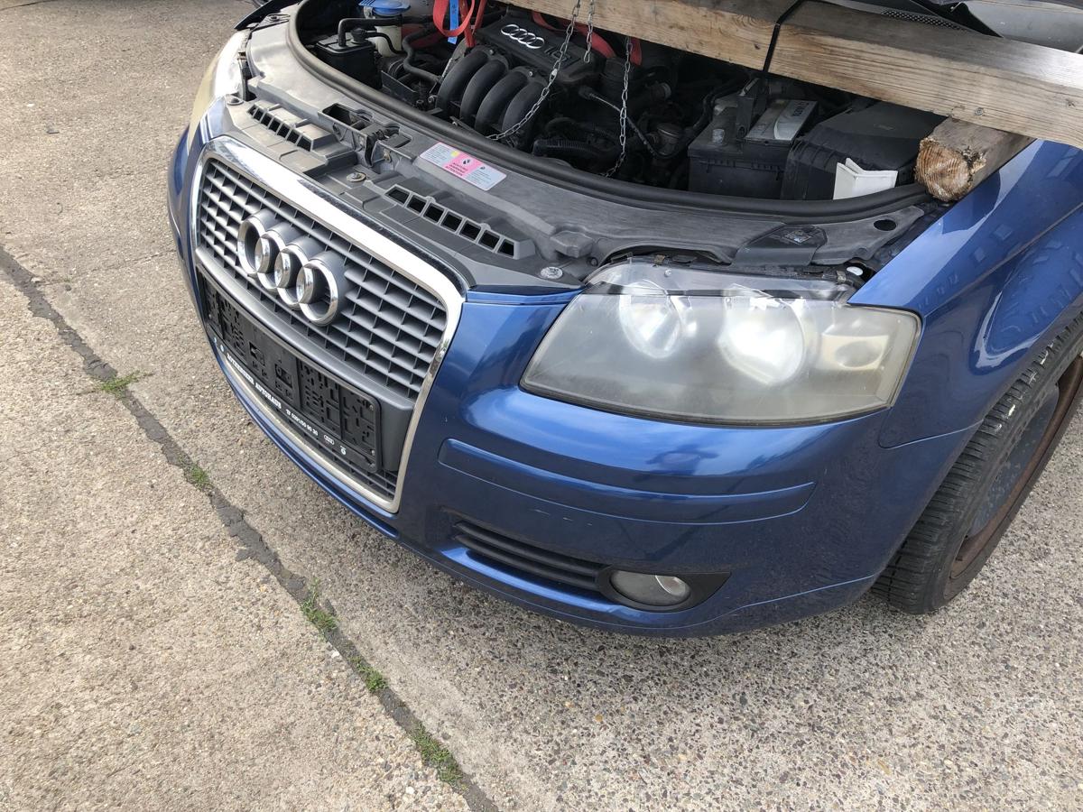 Audi A3 8P ab05 Sto&szlig;f&auml;nger vorn Frontsch&uuml;rze mit Nebel Singleframe LZ5C blau