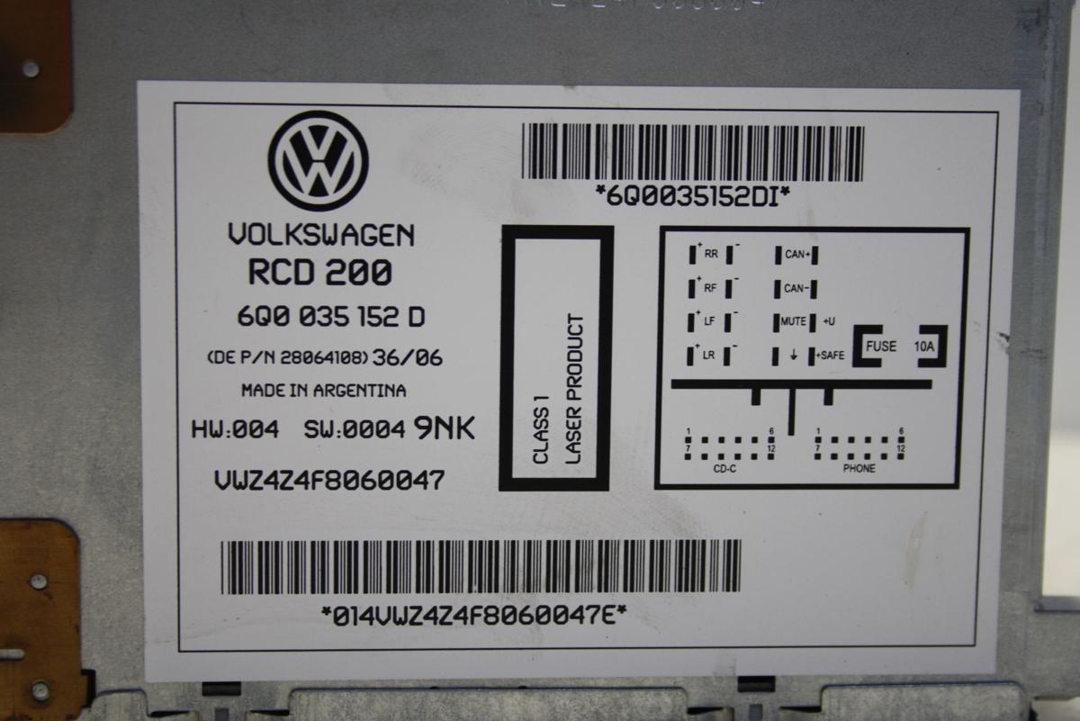 VW Polo 9N3 3TRG orig Radio mit CD/mp3 Bj 07 ohne Code - LRP Autorecycling