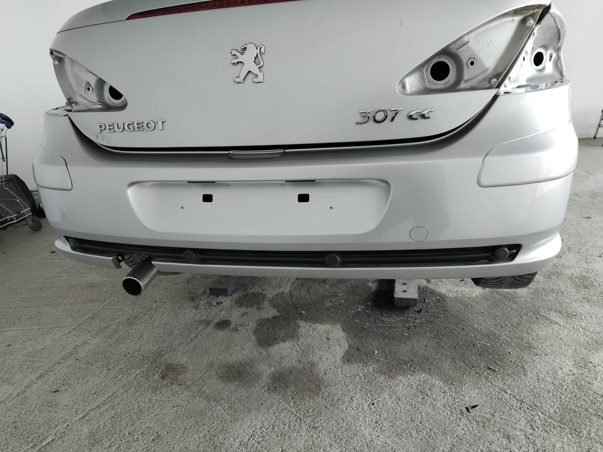 Peugeot 307 CC original Stoßfänger Stoßstange hinten silber EZR mit PDC BJ2005