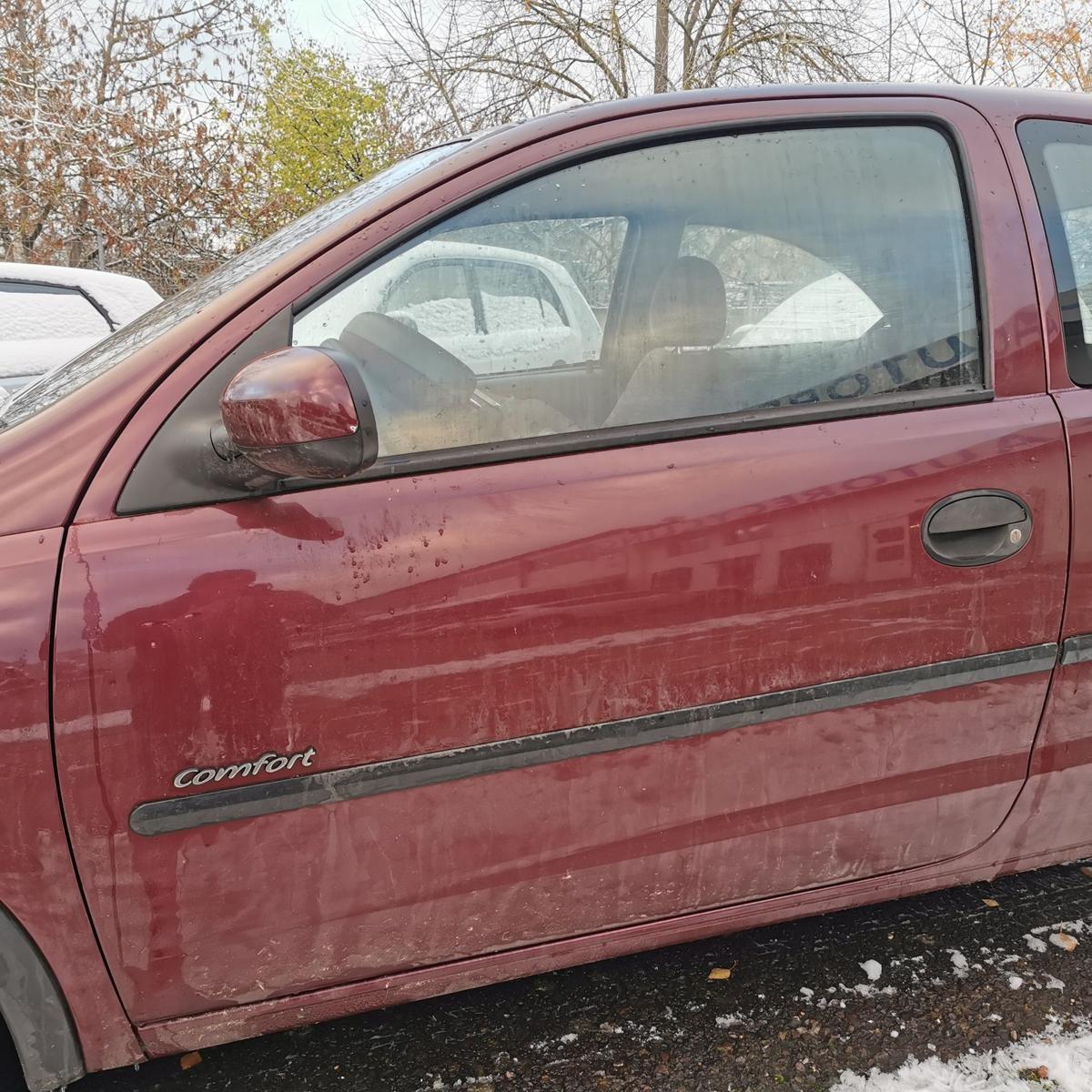 Opel Corsa C Tür vorn links Fahrertür 3 Türer Rohbau Z594 Rubinrot