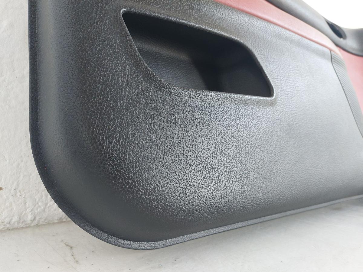 Peugeot 206 CC T&uuml;rverkleidung T&uuml;rpappe vorn links Leder rot schwarz
