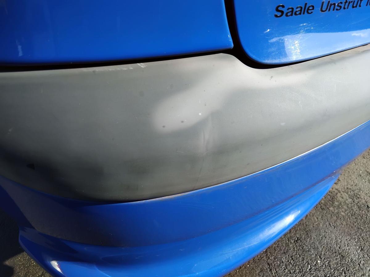 Peugeot 206 original Sto&szlig;stange Sto&szlig;f&auml;nger hinten EGJ Blau Santorin BJ2005