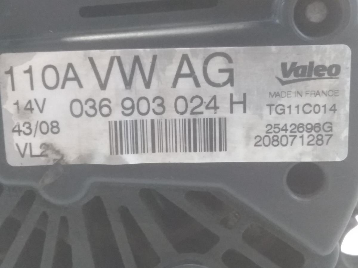 VW Caddy 2K orig. Lichtmaschine Generator 110A 1.4 59kw 036903024H Valeo BJ2008