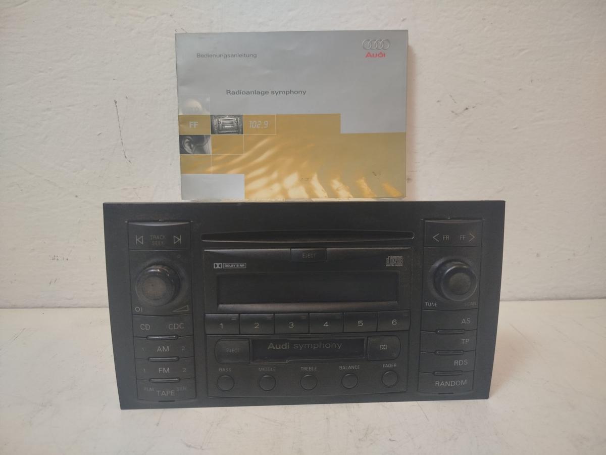 Audi A3 8L Radio Autoradio Symphony nur für Doppeldin mit Code Cassette CD