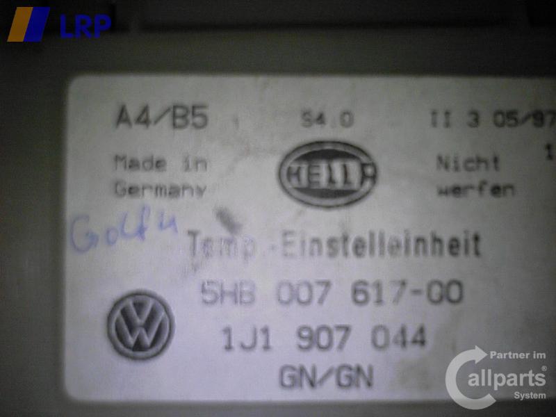 VW Golf 4 Bj1999 original Klimabedienteil Heizungsregulierung 1J1907044 Klimaautomatik