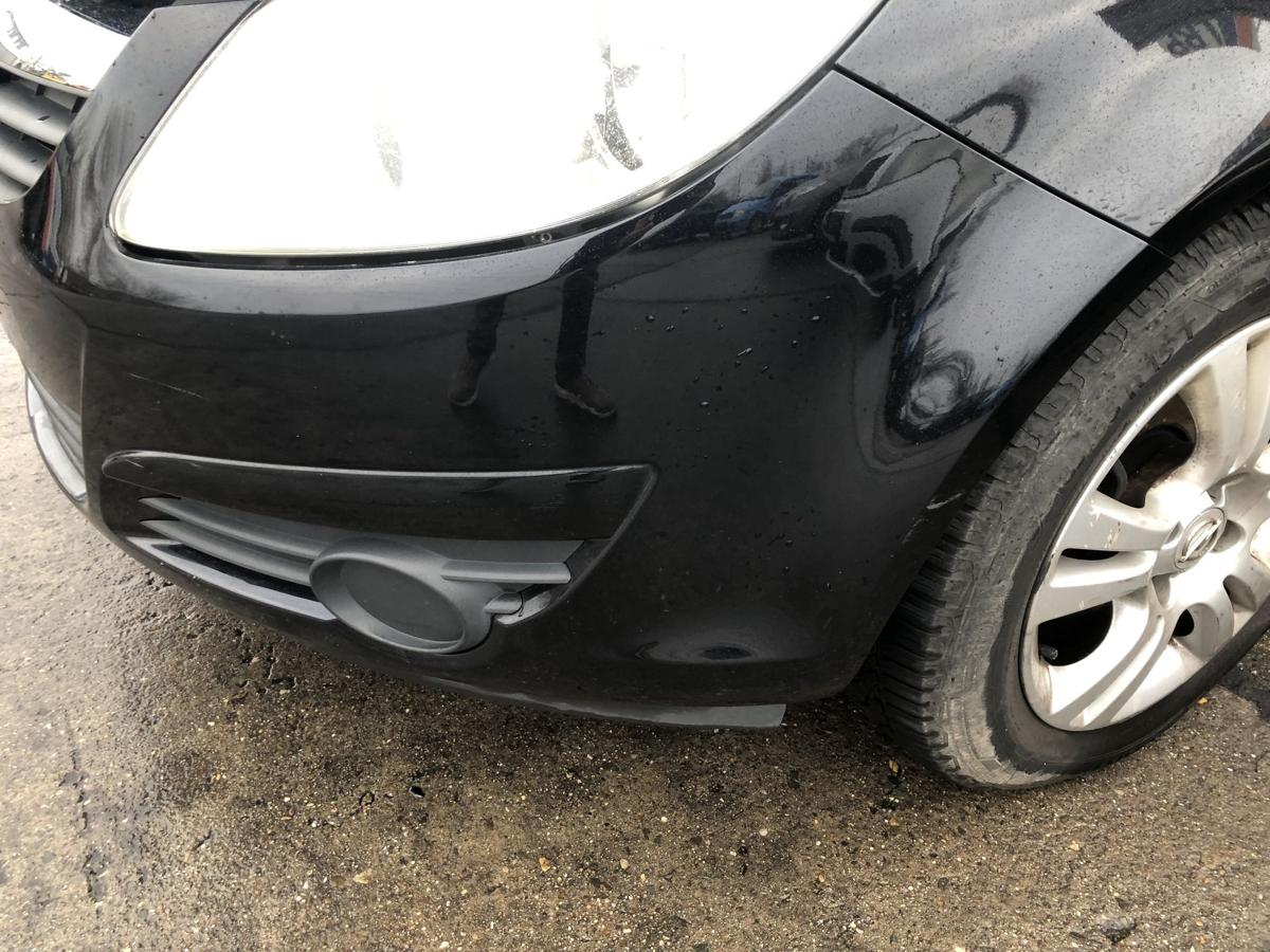 Opel Corsa D Sto&szlig;f&auml;nger vorn Frontsch&uuml;rze mit Vauxhall Grill 2HU Saphirschwarz