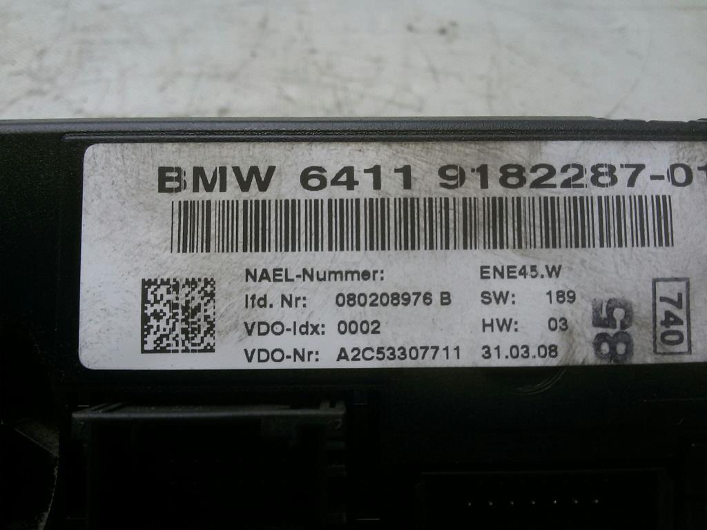 BMW 1er E87 E81 64119182287 Klimabedienteil Heizungsregulierung original BJ2008