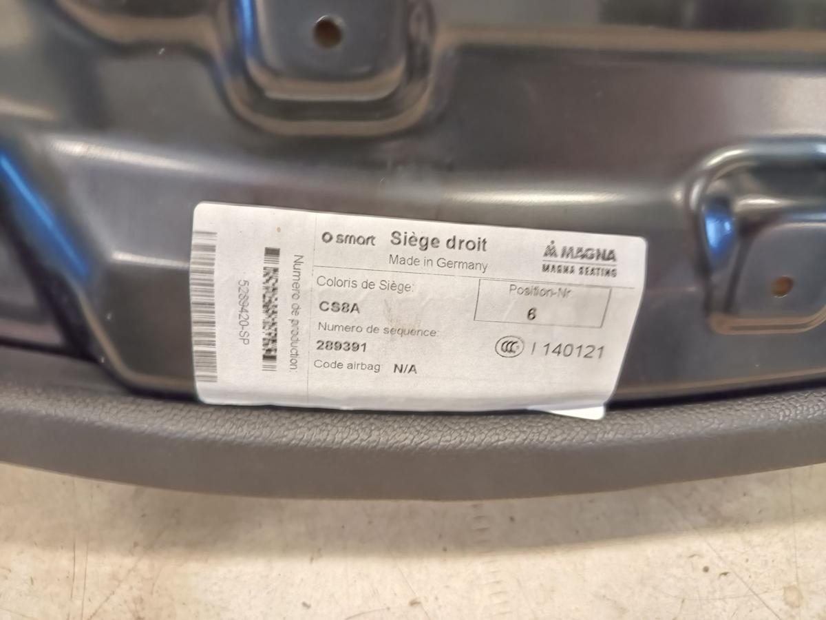 Smart Fortwo 451 original Sitz vorne rechts Stoff Baujahr 2009