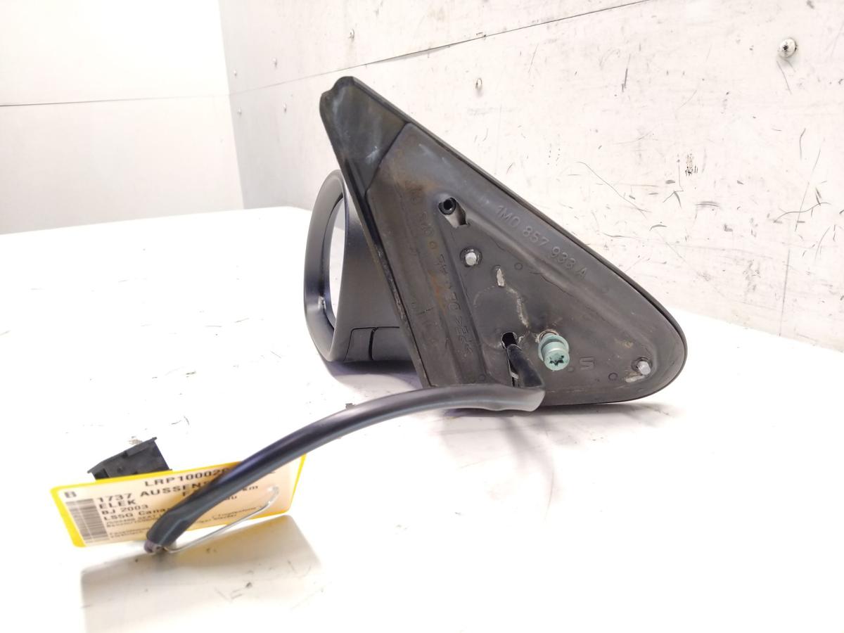 Seat Leon 1M original Au&szlig;enspiegel links elektrisch beheizt Facelift BJ2003 LS5G Canaria Blau