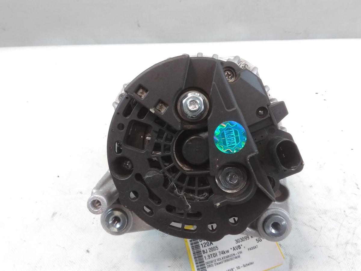 VW Passat 3BG 120A Lichtmaschine Generator 1.9TDI 74kw AVB BJ2005