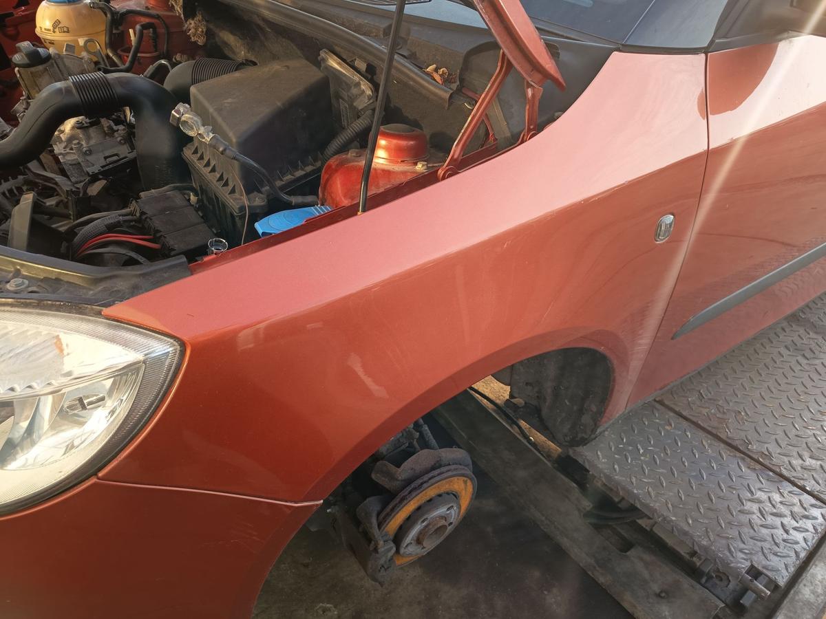 Skoda Fabia II 5J original Kotfl&uuml;gel links LF3H Orange Baujahr 2007