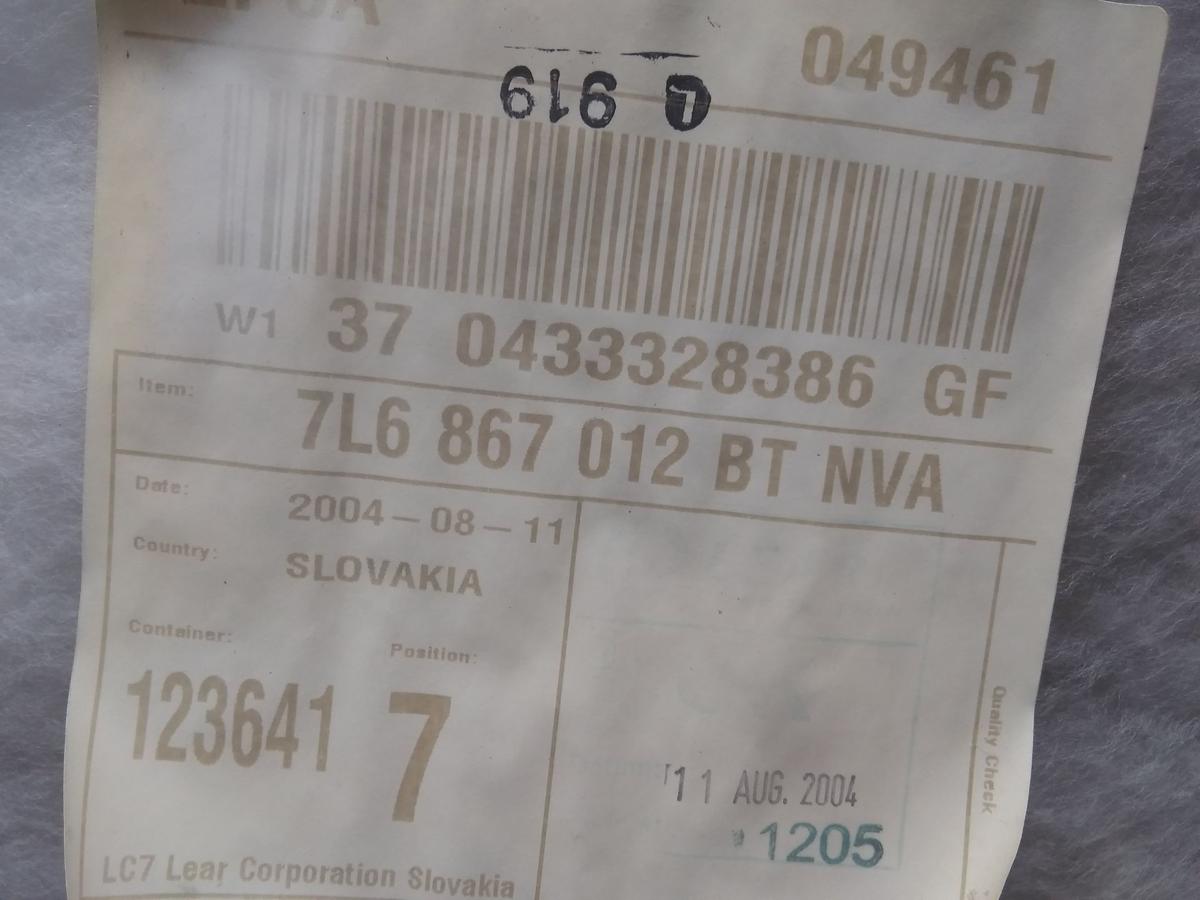 VW Touareg 7L original T&uuml;rverkleidung vorn rechts Plastik Leder anthrazit BJ2005