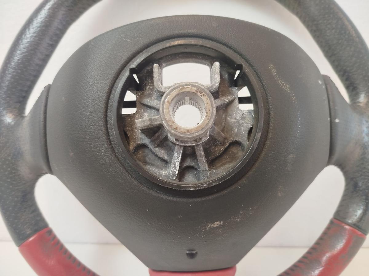 Peugeot 206 CC Lenkrad Leder Lederlenkrad rot schwarz gelocht